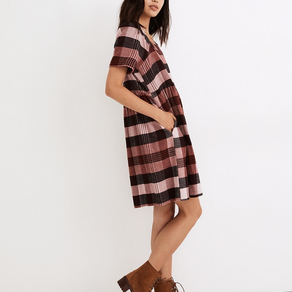 NWOT Madewell Allie Plaid Flannel Dress